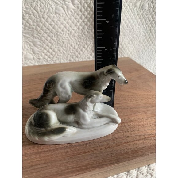 Vintage Black and White Greyhound Dog Bone China Figure Japan - Picture 5 of 10